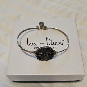 Luca + Danni Silver Tone Bangle with Infinity Arrow Charm